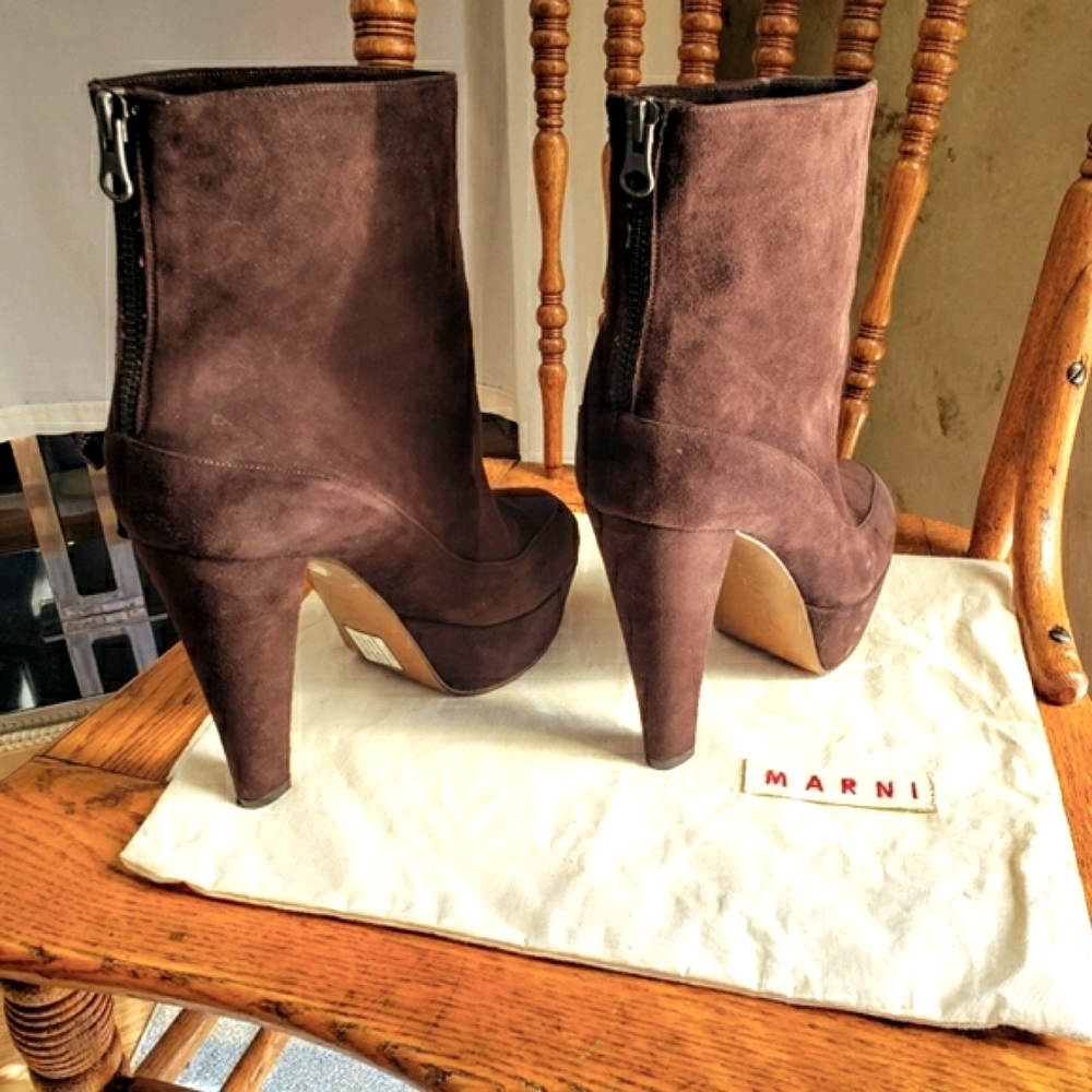 Marni HL Ankle Suede Leather Boots Style:#STMS616G12 EURO 40 US 9-9.5 - Picture 6 of 13